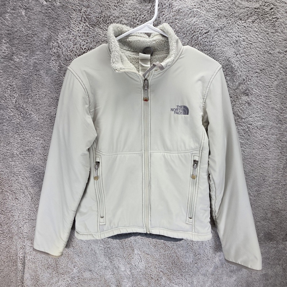 The North Face Summit Series Jacket Womens Small White Softshell Fleece Zip